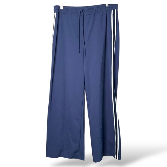 RACHEL ROY Navy Blue Wide Leg Stretch Waist w/ Drawstring Track Pants US Sz L - Picture 3 of 10